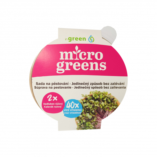 Microgreens set kedluben růžový (2ks semínek)